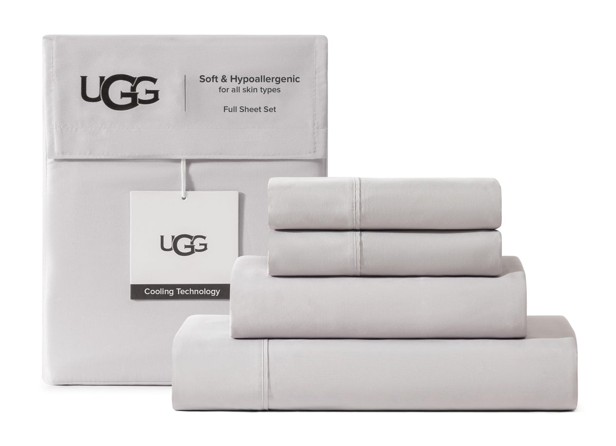 UGG Hedi King Size Sheets Set, Luxury Cooling Sheets, 4-Piece, Grey