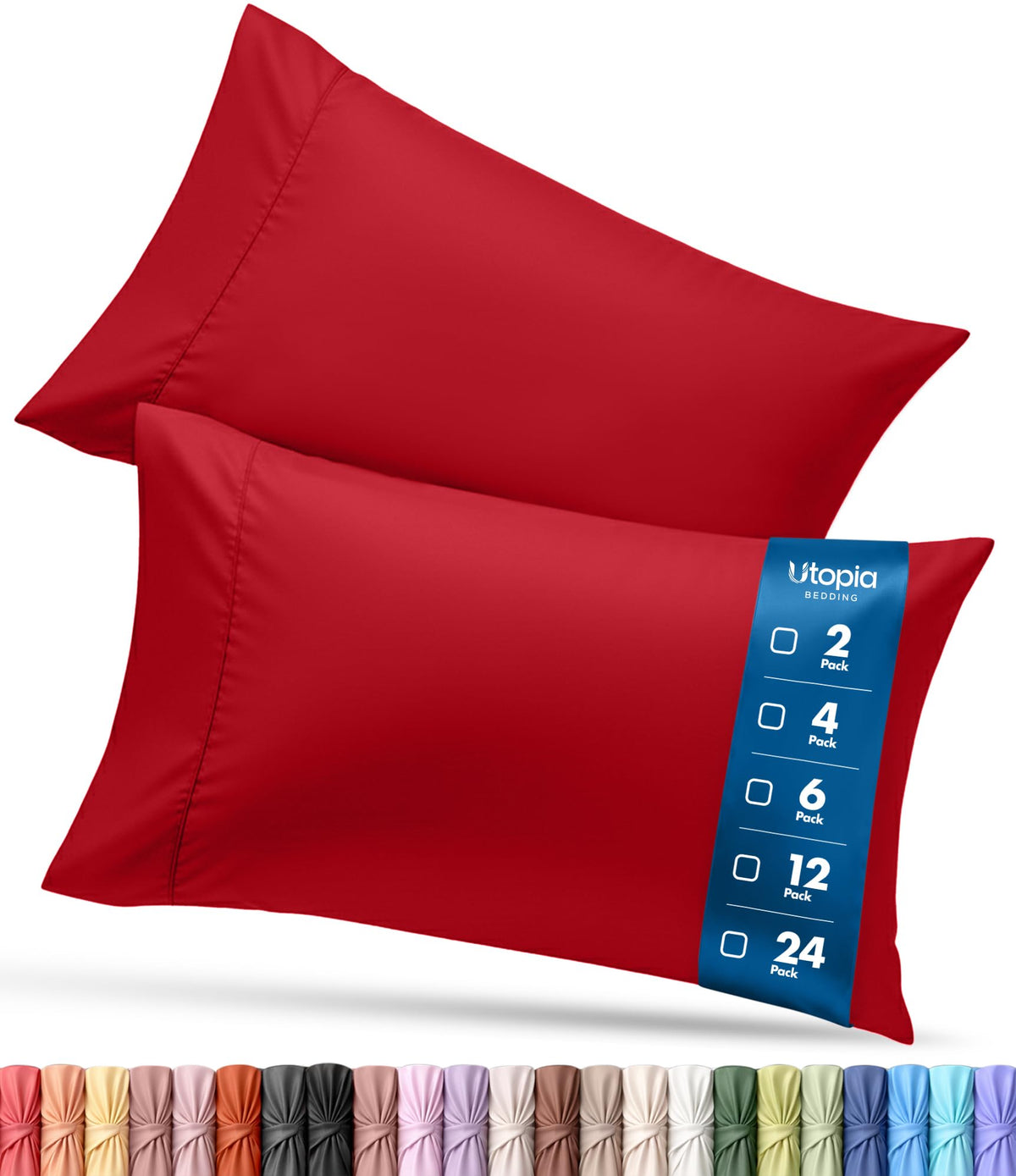 Pillow Covers Queen Size Set of 4, Soft and Comfy Pillow Cases, White