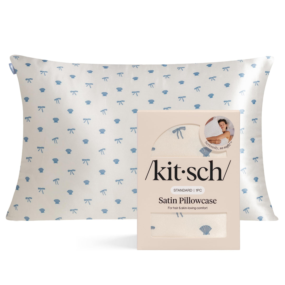 Kitsch Satin Pillowcase with Zipper - 2 pcs Standard Size, Aura