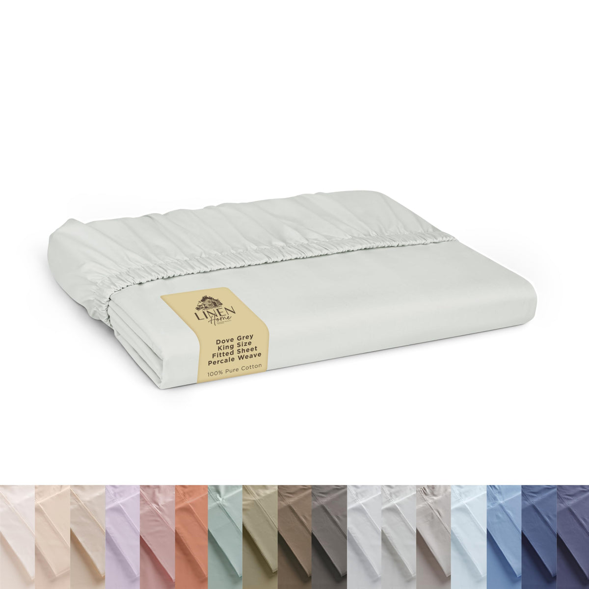 Linen Home Queen Size Fitted Sheet only 100% Cotton Percale, White