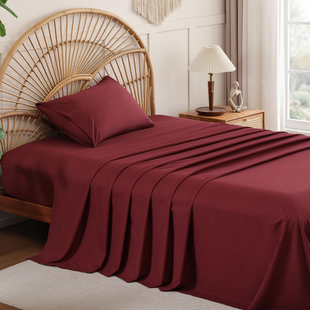 Full Size Sheet Sets, 4 Piece 15" Deep Pocket Full Sheet Set - White
