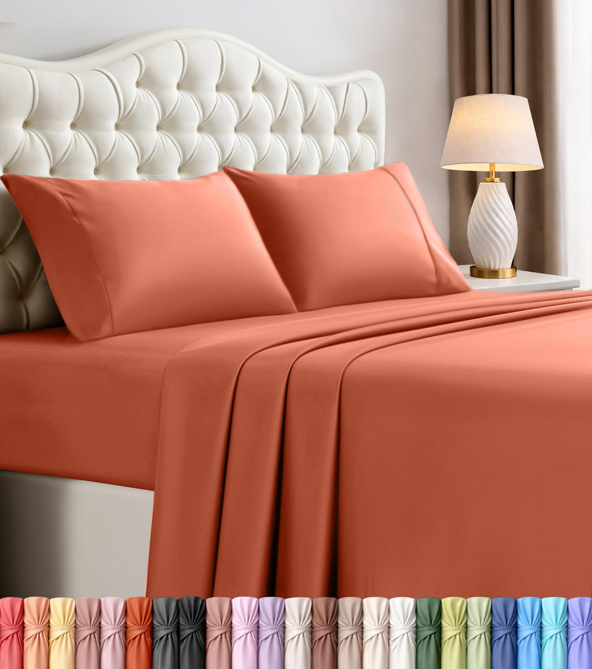 Twin Sheets Set, 3 Pieces 16" Deep Pocket Hotel Luxury Bed Sheets, Grey