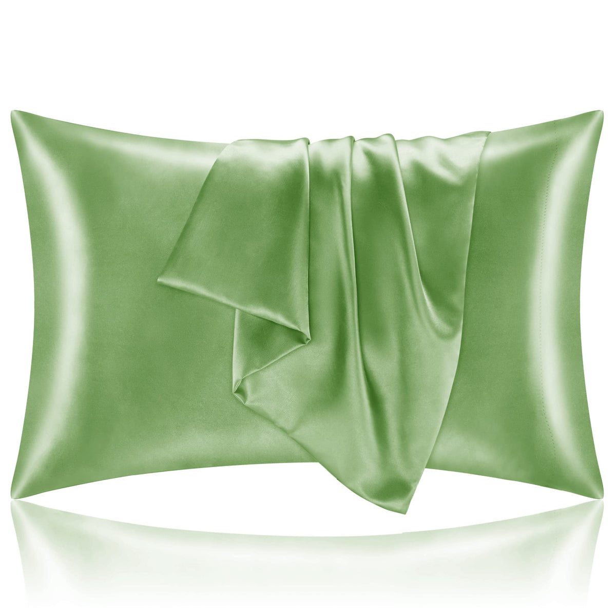 BEDELITE Satin Pillowcases, Queen Size 20x30 Inch, Dark Grey, Set of 2