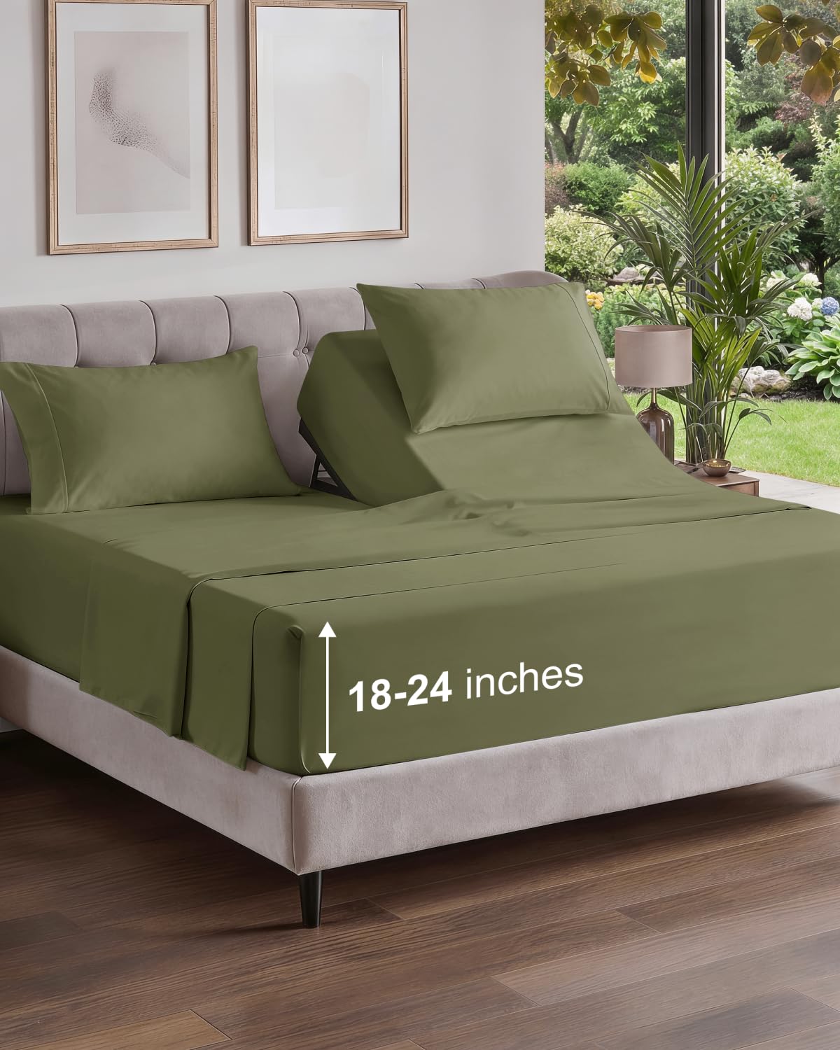 Extra Deep Queen Sheet Set - 4 Piece Breathable Cooling Sheets - Dark Grey
