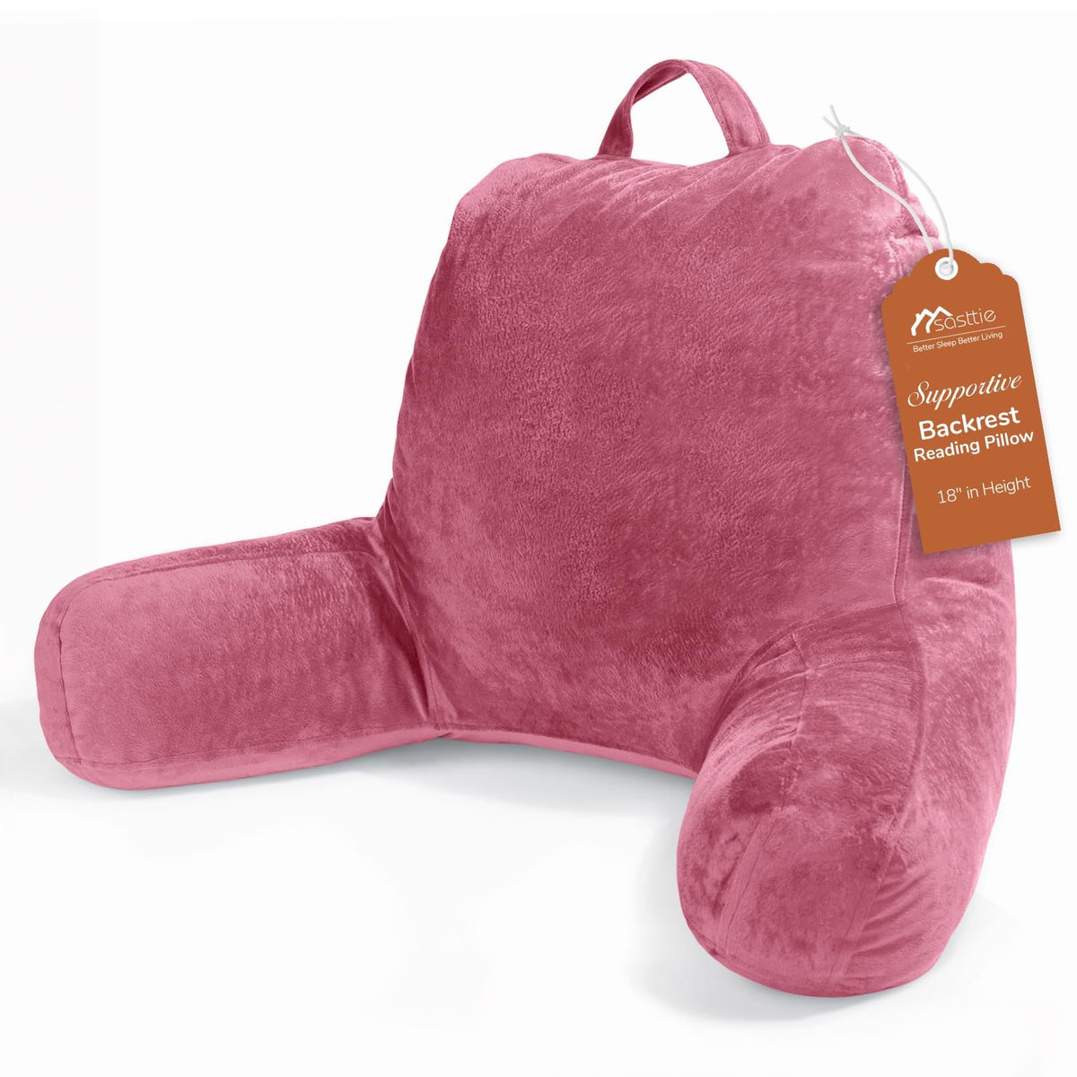 Sasttie Reading Pillow for Bed, Back Pillow for Sitting Up, Dark Grey