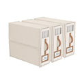 3 Pack Foldable Bed Sheets Set Organizers and Storage(King & Queen Size),Linen Fabric Closet Organizers with Window,Folding Bedding Storage Box for Bedsheets and Pillow Cube Organizer-Beige