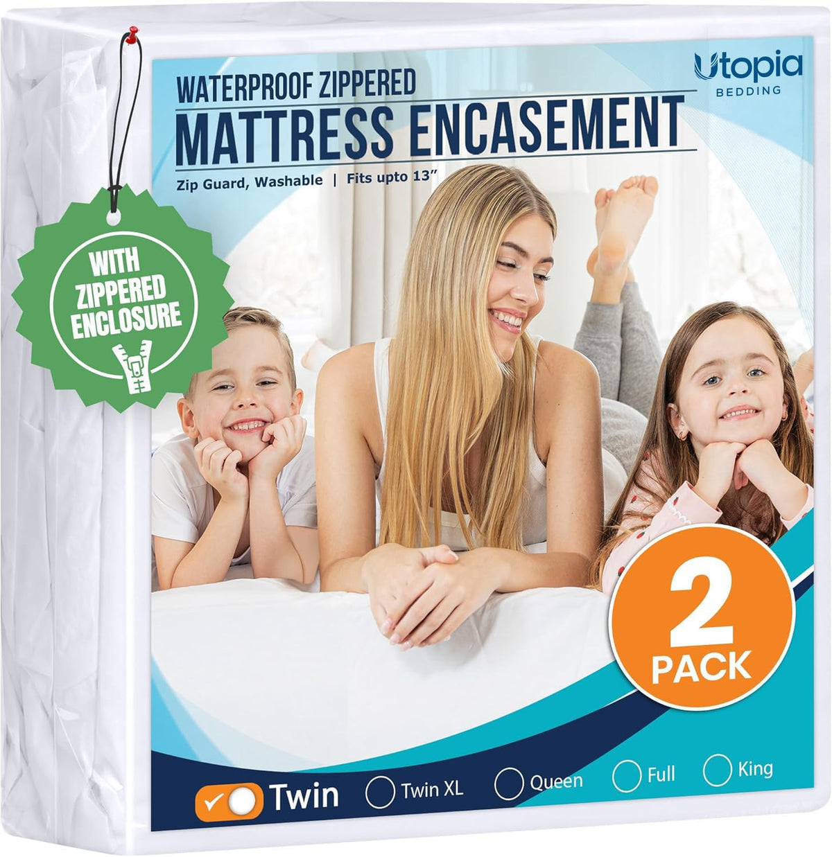 Utopia Bedding King Size Mattress Protector Zippered, 100% Waterproof