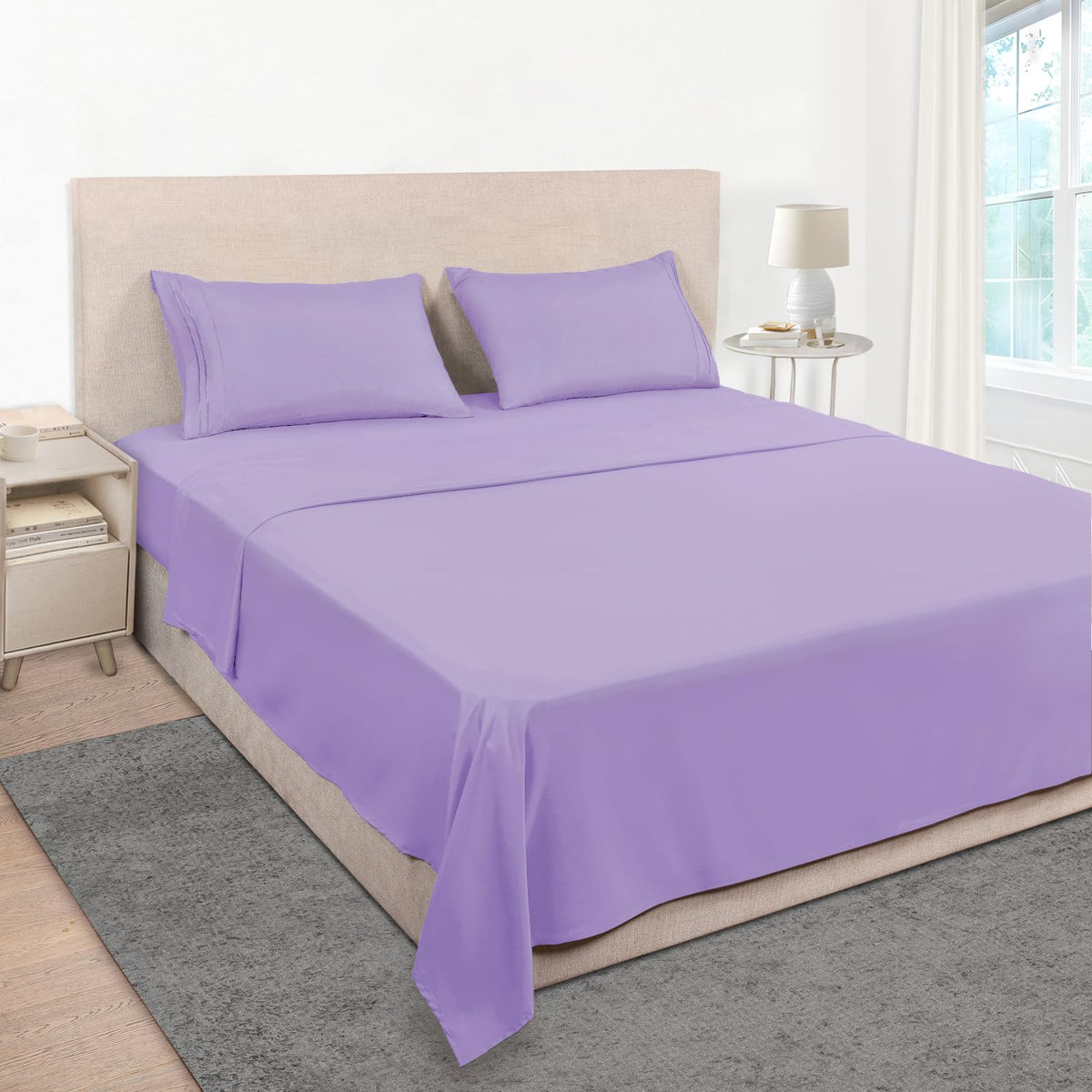 Mejoroom Queen Size Sheet Set - Hotel Luxury 1800 Bedding Sheets & Pillowcases - Deep Pocket Fitted Sheet, Soft, Breathable, Wrinkle & Fade Resistant - 4 Piece (Queen, Blush Pink)