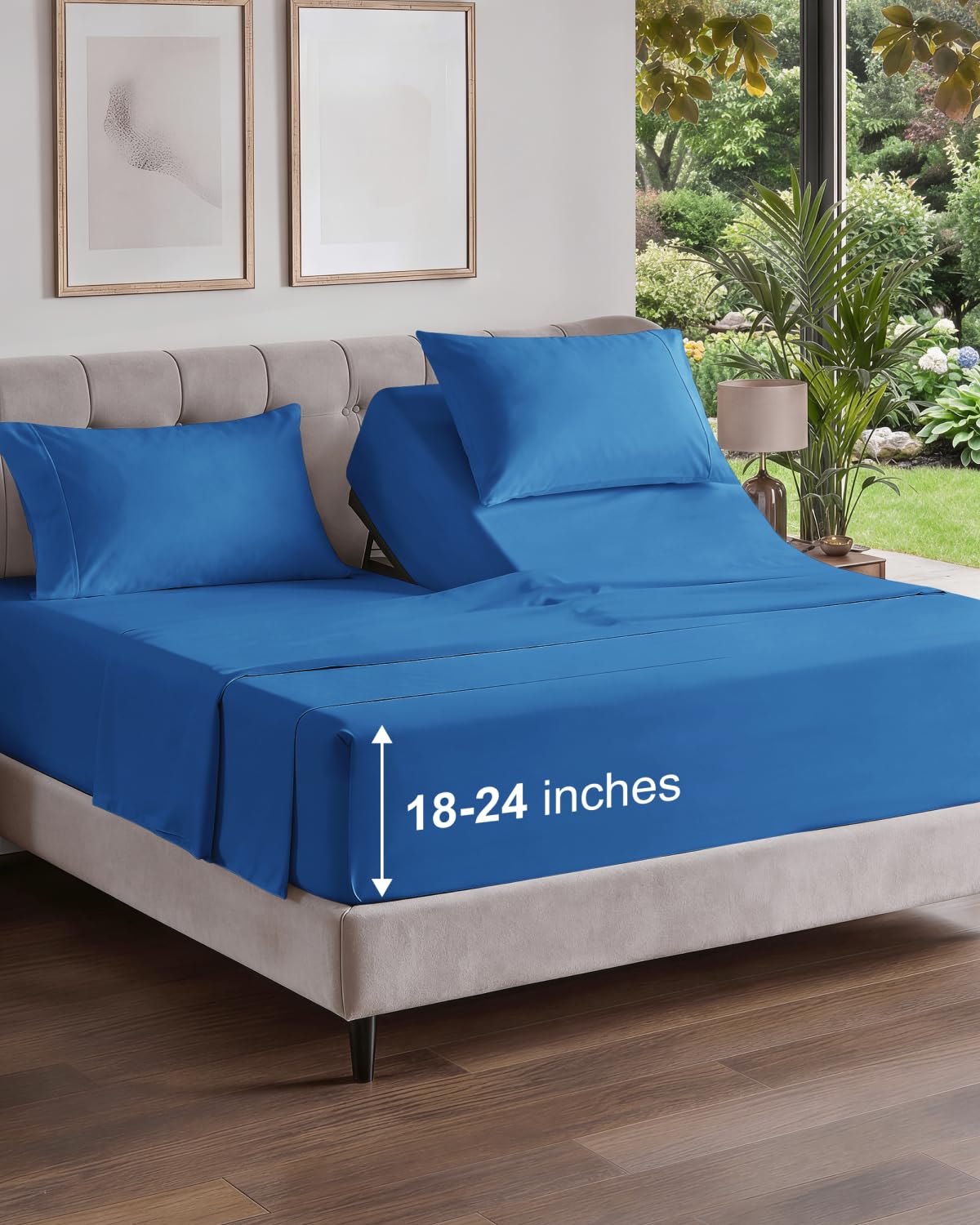 Extra Deep Queen Sheet Set - 4 Piece Breathable Cooling Sheets - Dark Grey