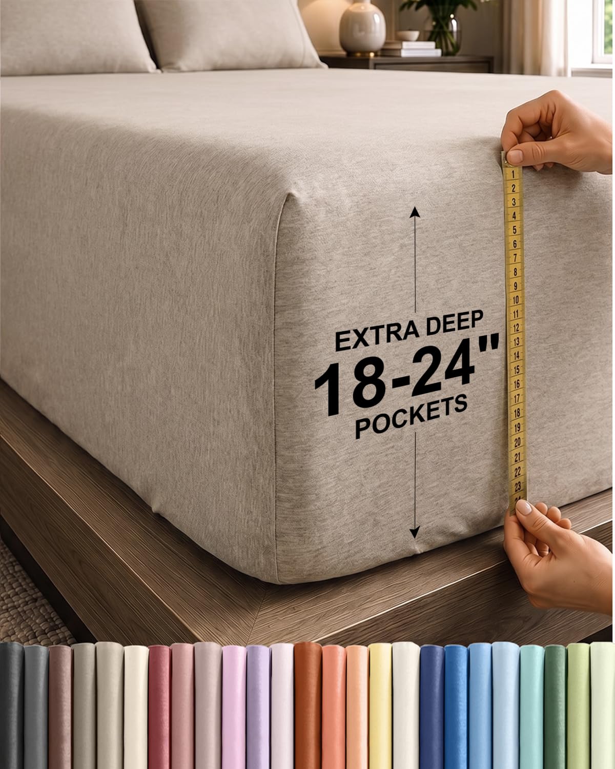 CGK Extra Deep Queen Single Fitted Sheet Only - Brown