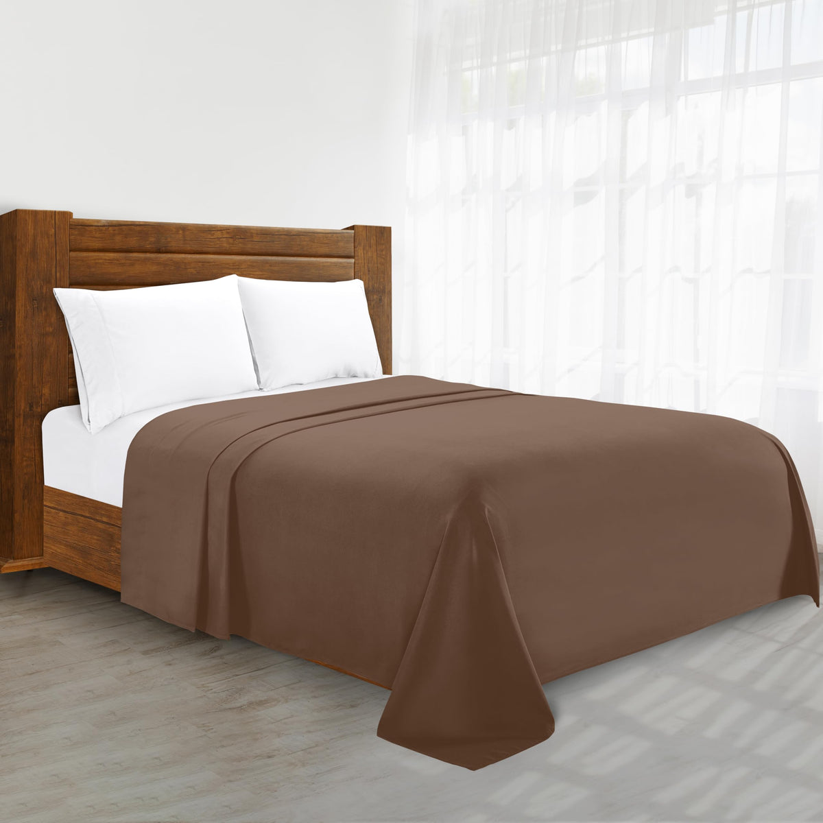 Luxury Flat Sheet on Amazon Elegant Comfort Wrinkle-Free 1500 Premier Hotel Quality 1-Piece Flat Sheet, King Size, Cream
