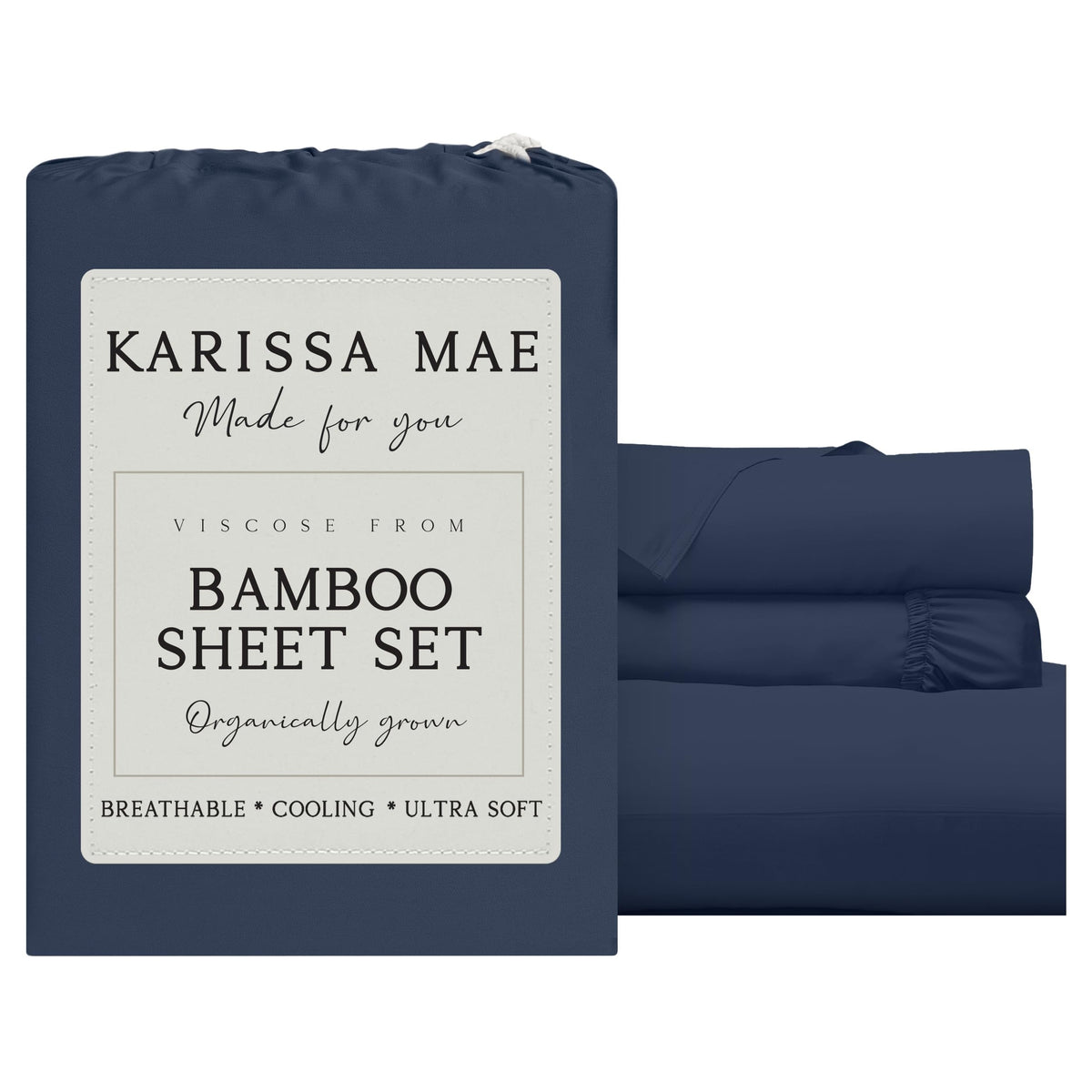 KARISSA MAE 7 Piece Luxury Bamboo Viscose Split King Sheets, FSC Certified