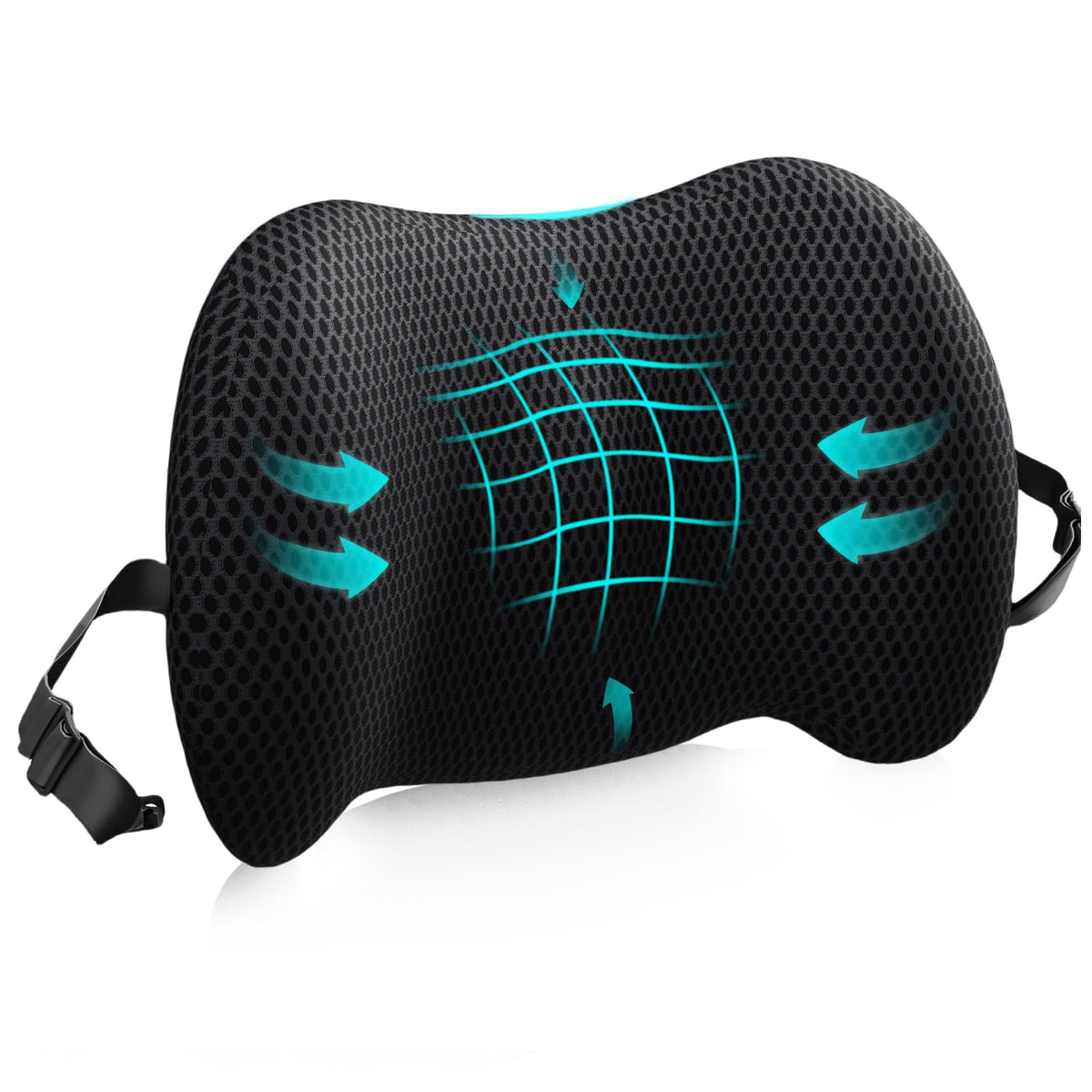 Lumbar Support Pillow for Office Chair, Memory Foam Car Back Cushion
