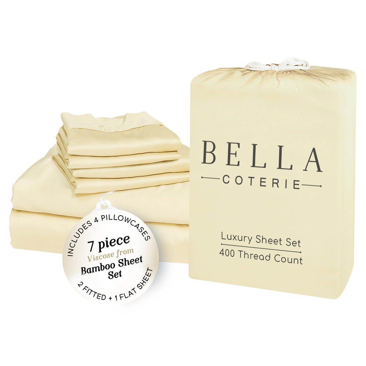 Bella Coterie Luxury Bamboo Viscose Queen Size Sheet Set