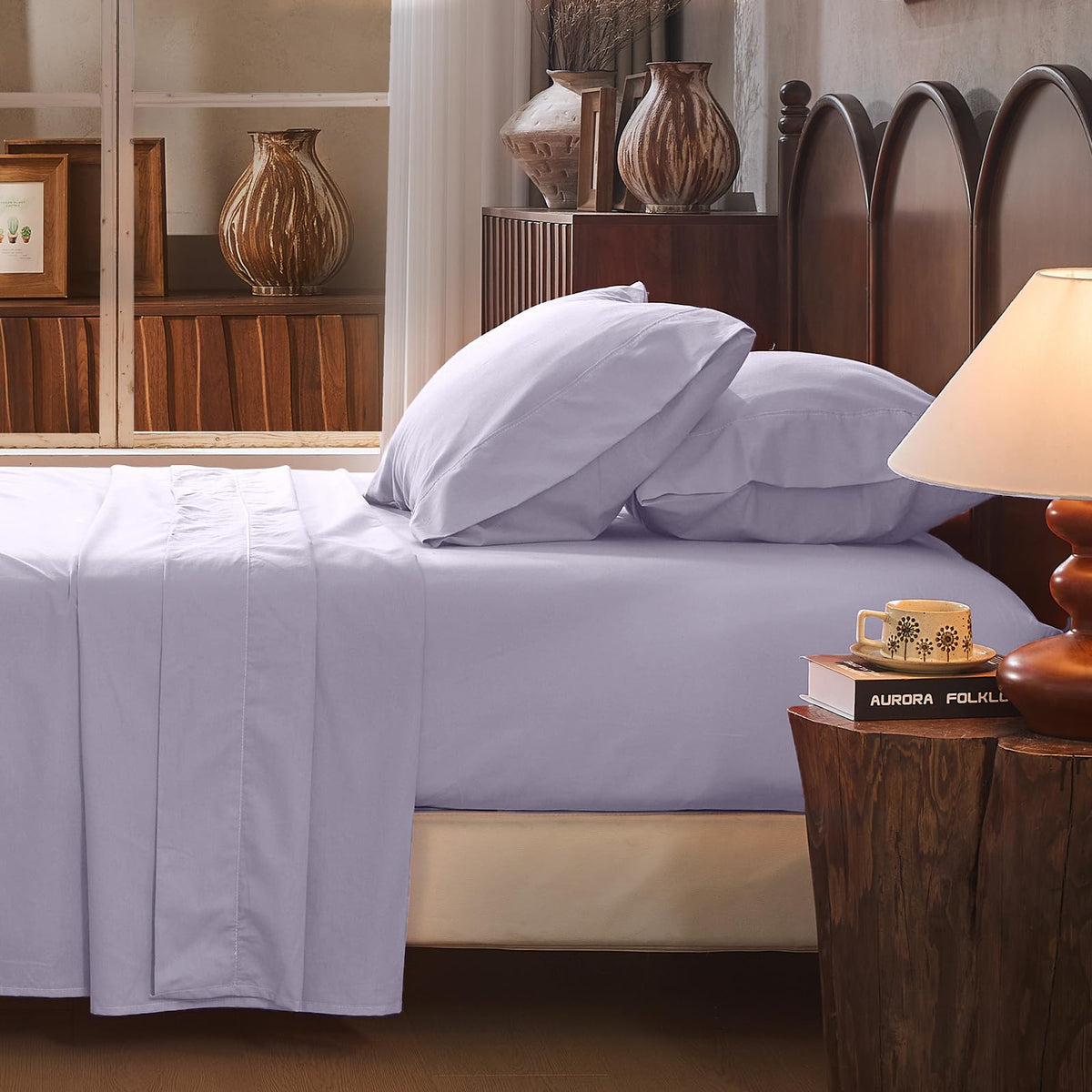 100% Linen Sheets Queen Size,Breathable & Durable 4-Piece Bed Flax Sheet Set,Soft All-Season Bedding for Hot Sleepers 16" Deep Pocket Oeko-TEX Certified,（Queen, Linen）