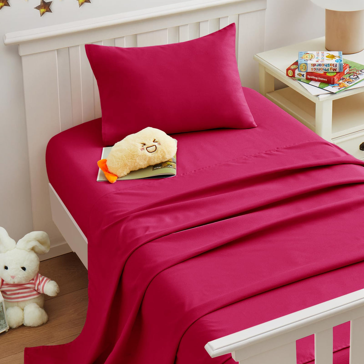 Light Pink Toddler Sheets, 3-Piece Pink Sheet Set for Toddler