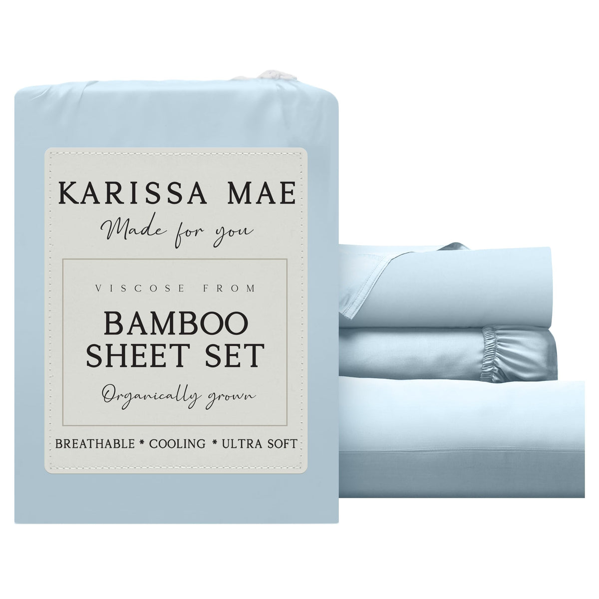 KARISSA MAE 7 Piece Luxury Bamboo Viscose Split King Sheets, FSC Certified