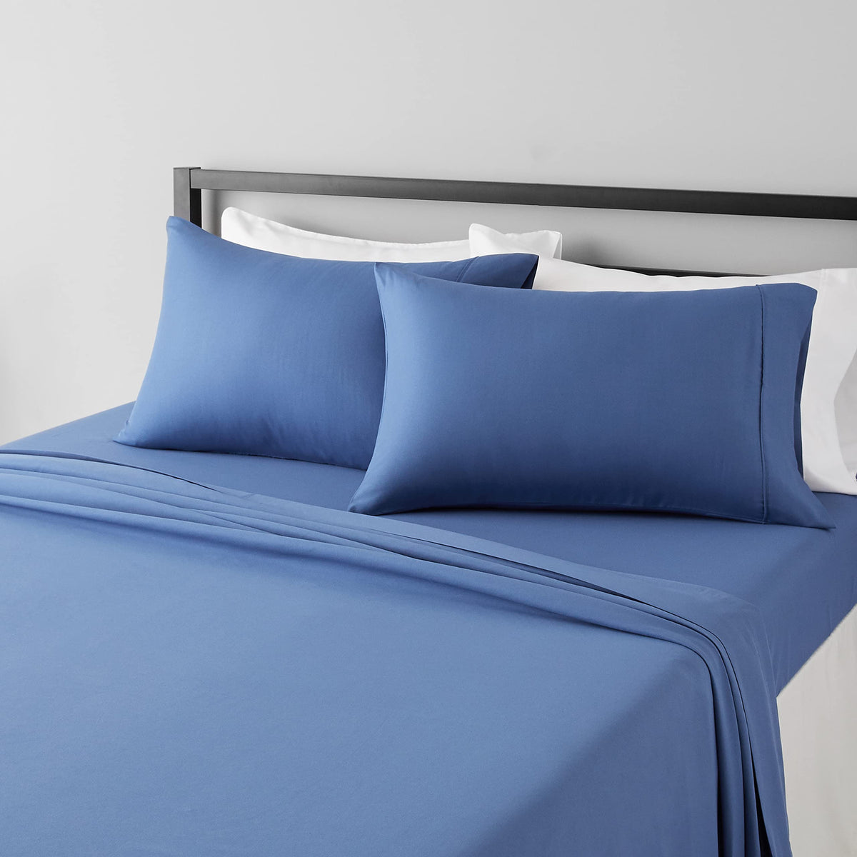 Amazon Basics Lightweight Super Soft Easy Care Wrinkle-Free Breathable Brushed Microfiber 3-Piece Bed Sheet Set with 14-Inch Deep Pockets, Twin, Dark Gray, Solid