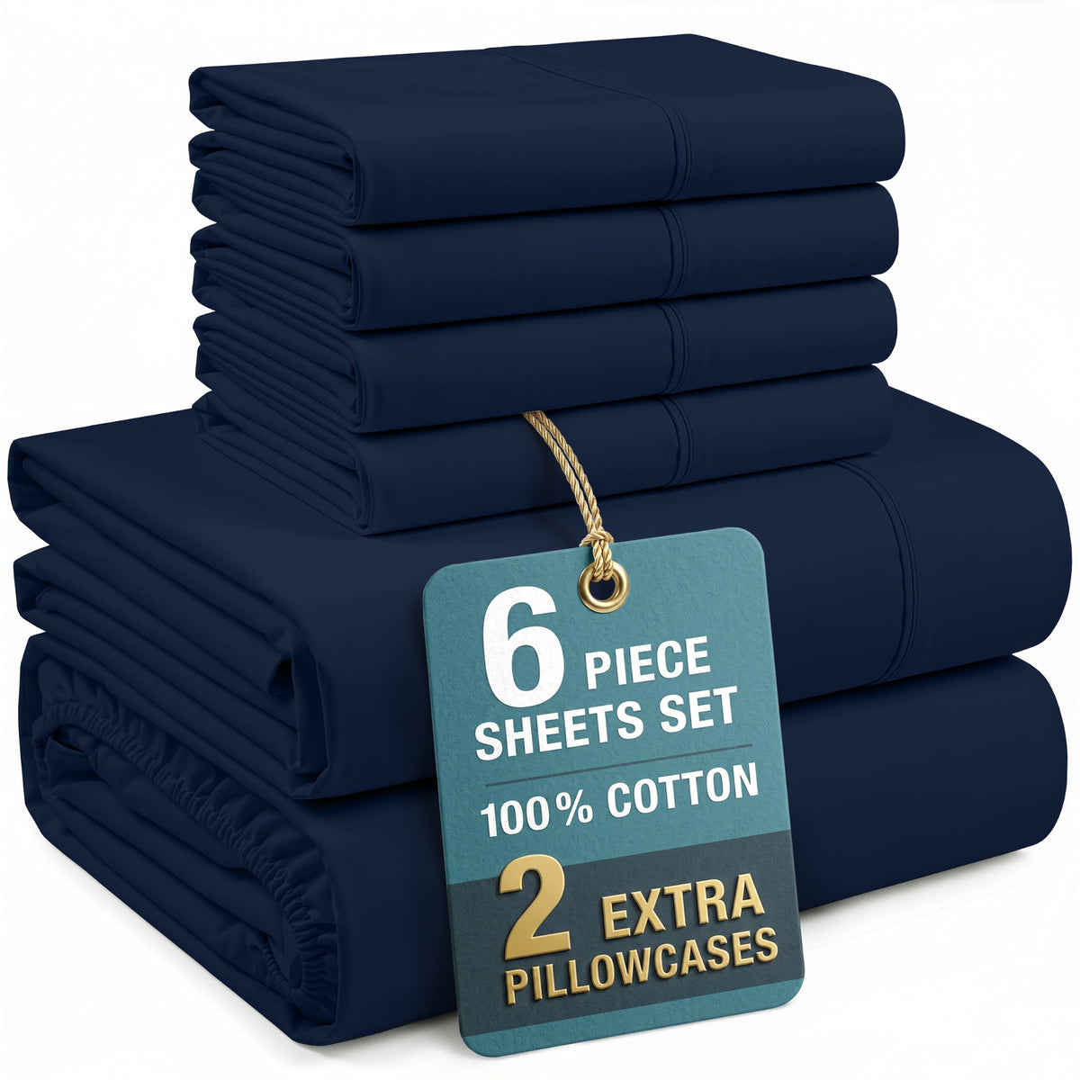 Casa Platino King Size Sheets Set –100% Cotton King Sheets with 4 Pillowcases, Lightweight Feel & Secure Fit, Crisp & Breathable Percale Weave with 15" Deep Pocket, Soft and Cozy – Pure White
