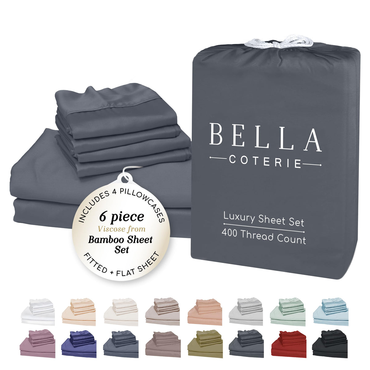 Bella Coterie Luxury Bamboo Viscose Queen Size Sheet Set