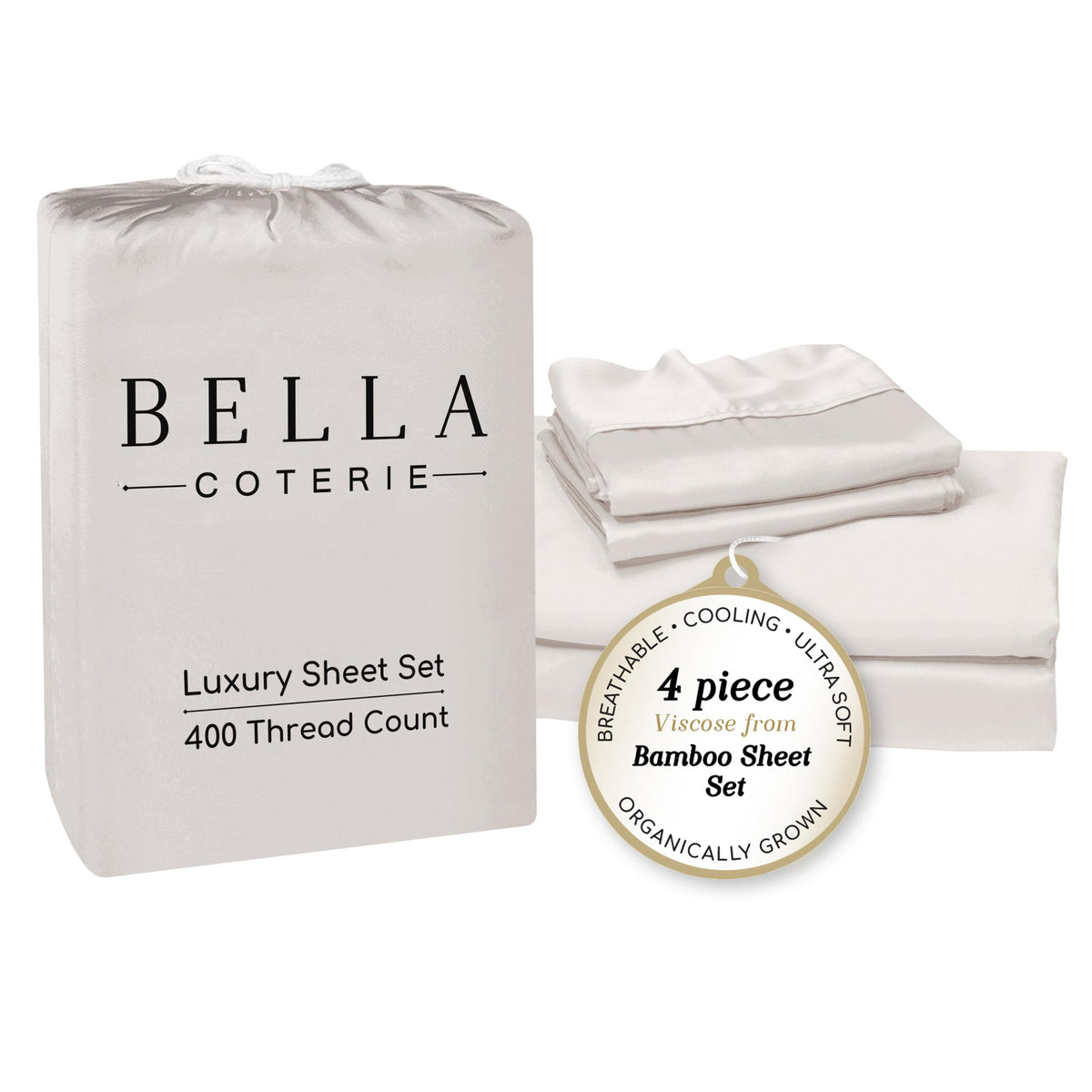 Bella Coterie Luxury Bamboo Viscose Queen Size Sheet Set