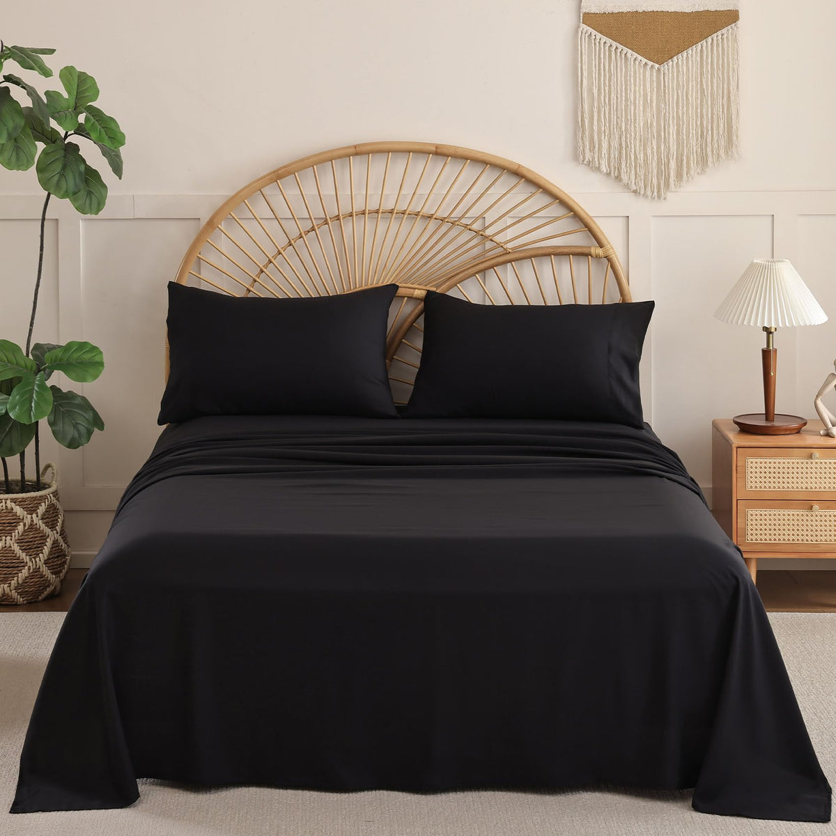 Full Size Sheet Sets, 4 Piece 15" Deep Pocket Full Sheet Set - White
