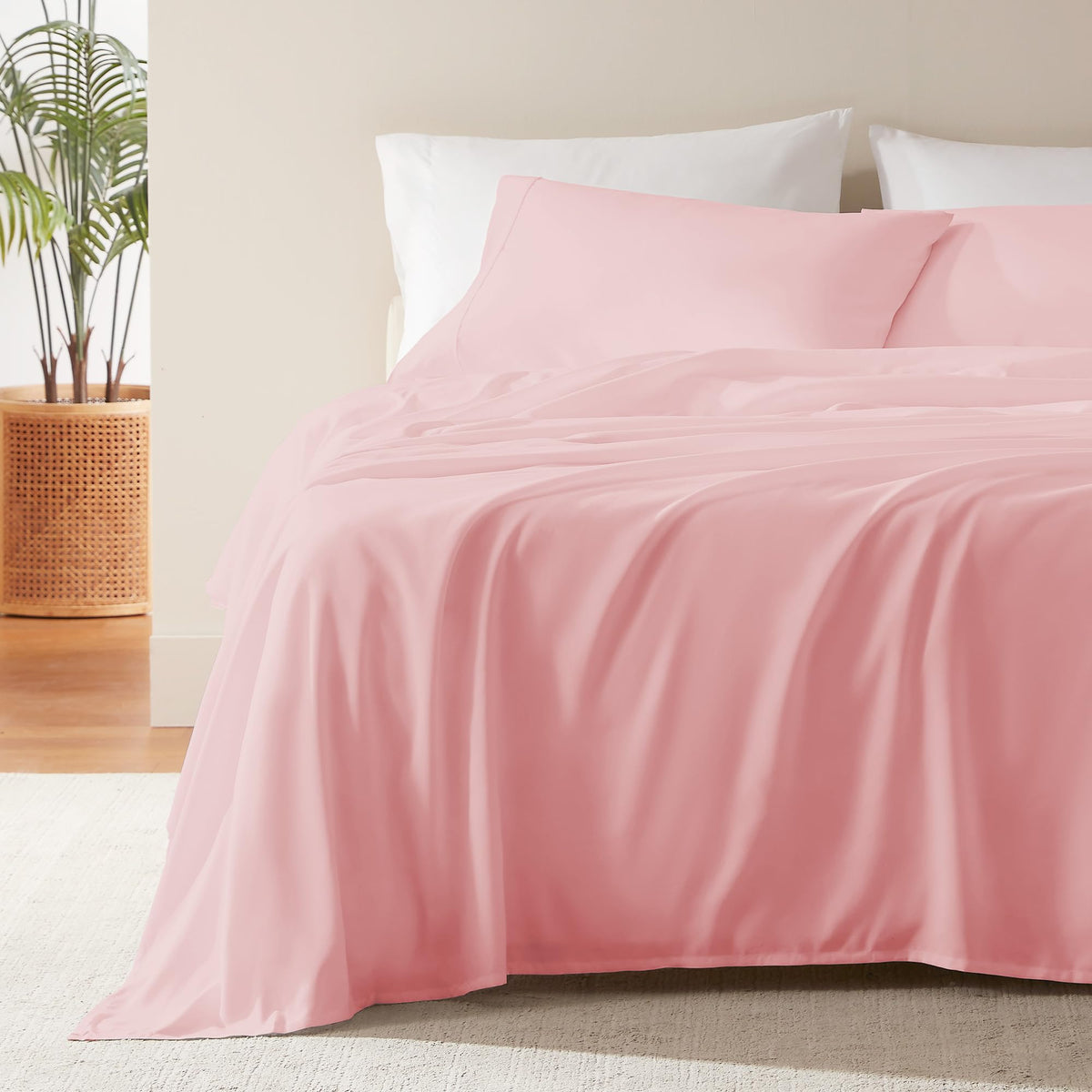 SLEEP ZONE Striped Cooling Queen Sheets Set - Fitted Flat Sheet & Pillowcase Sets 4 Piece - Super Soft Stripe Bed Sheet, Easy Care, Deep Pocket (Teal, Queen)