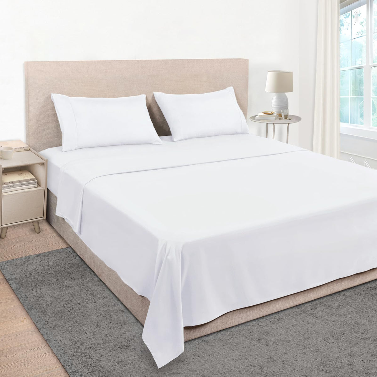 Mejoroom Queen Size Sheet Set - Hotel Luxury 1800 Bedding Sheets & Pillowcases - Deep Pocket Fitted Sheet, Soft, Breathable, Wrinkle & Fade Resistant - 4 Piece (Queen, Blush Pink)