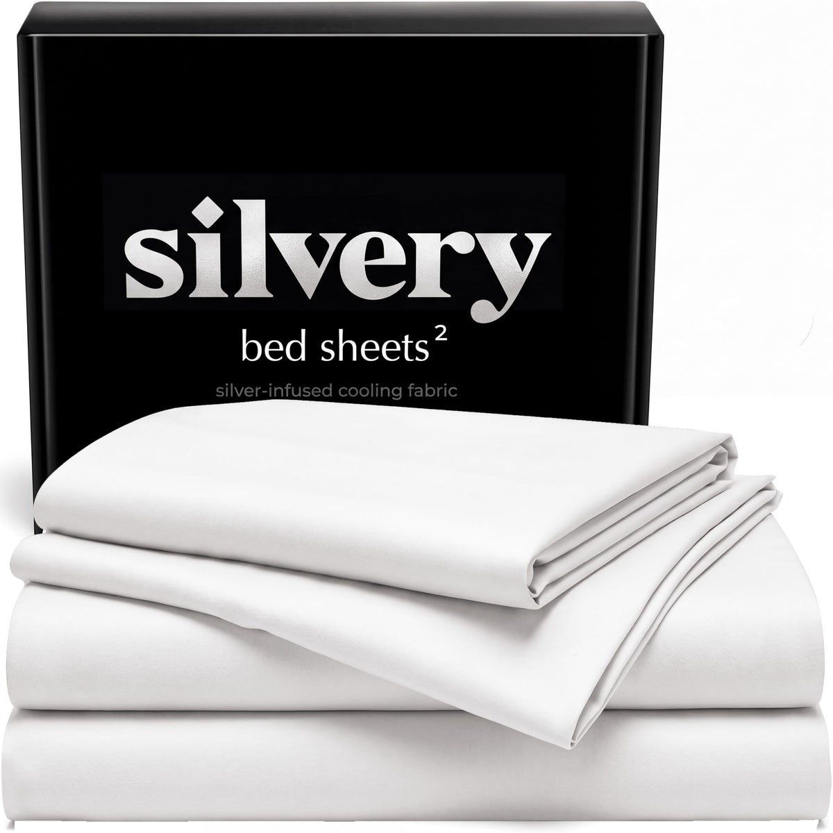 Silvery Silver Infused Ice Blue Bed Sheets Set - Award-Winning Self-Cooling Fabric with Self-Cleaning Silvery Technology that Stays Fresh 3X Longer for Hygienic Sleep
