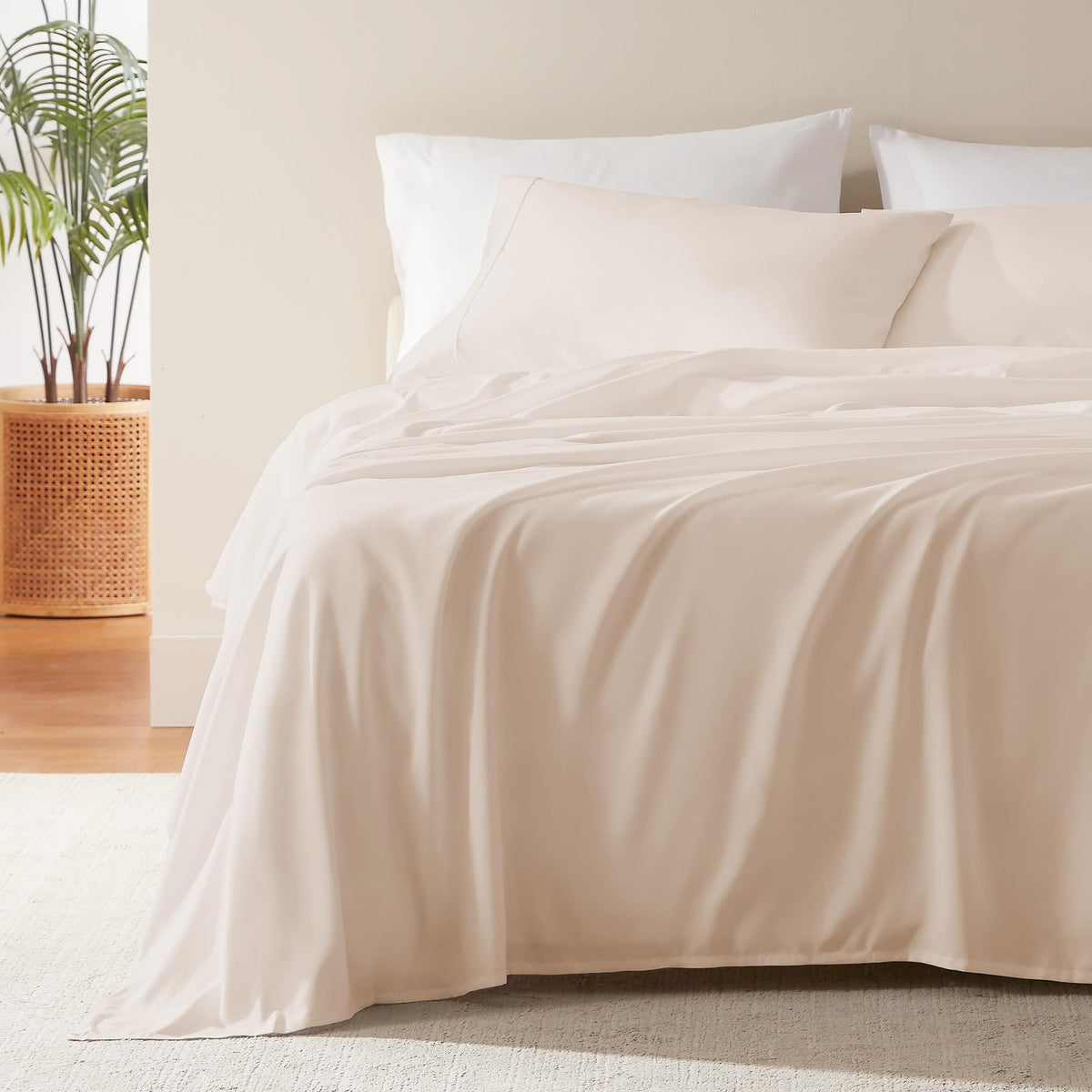 SLEEP ZONE Striped Cooling Queen Sheets Set - Fitted Flat Sheet & Pillowcase Sets 4 Piece - Super Soft Stripe Bed Sheet, Easy Care, Deep Pocket (Teal, Queen)
