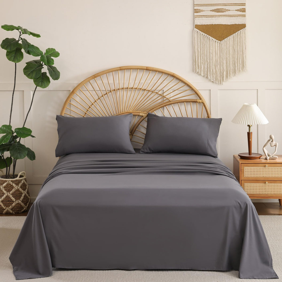 Full Size Sheet Sets, 4 Piece 15" Deep Pocket Full Sheet Set - White
