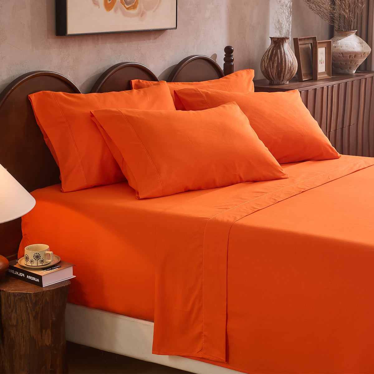 100% Linen Sheets Queen Size,Breathable & Durable 4-Piece Bed Flax Sheet Set,Soft All-Season Bedding for Hot Sleepers 16" Deep Pocket Oeko-TEX Certified,（Queen, Linen）