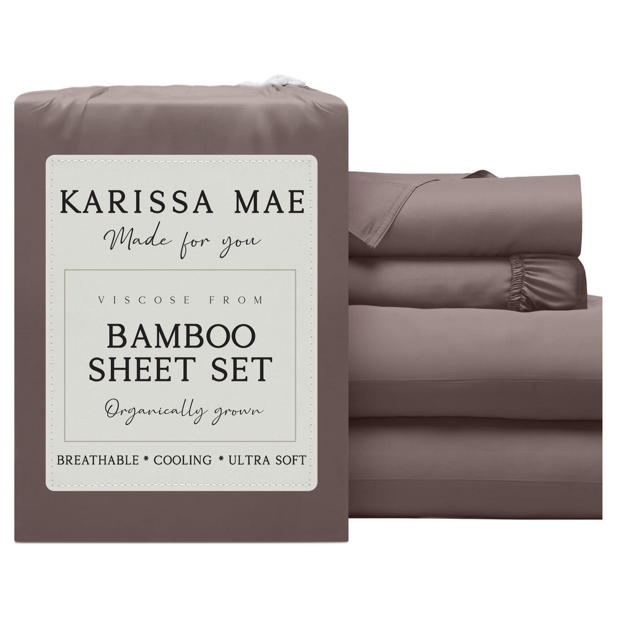 KARISSA MAE 7 Piece Luxury Bamboo Viscose Split King Sheets, FSC Certified