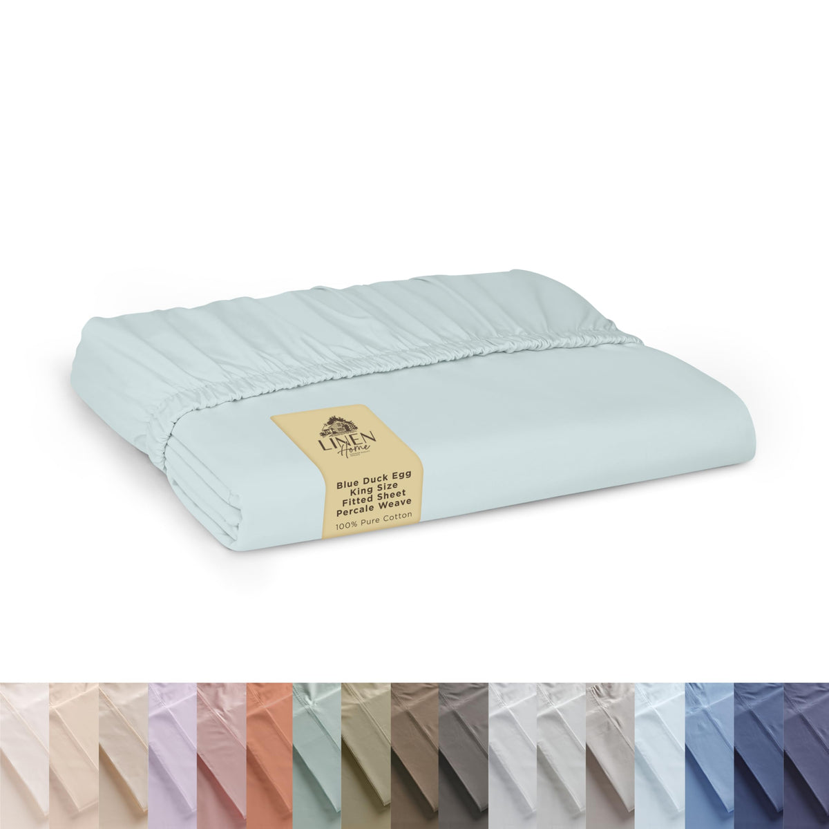Linen Home Queen Size Fitted Sheet only 100% Cotton Percale, White