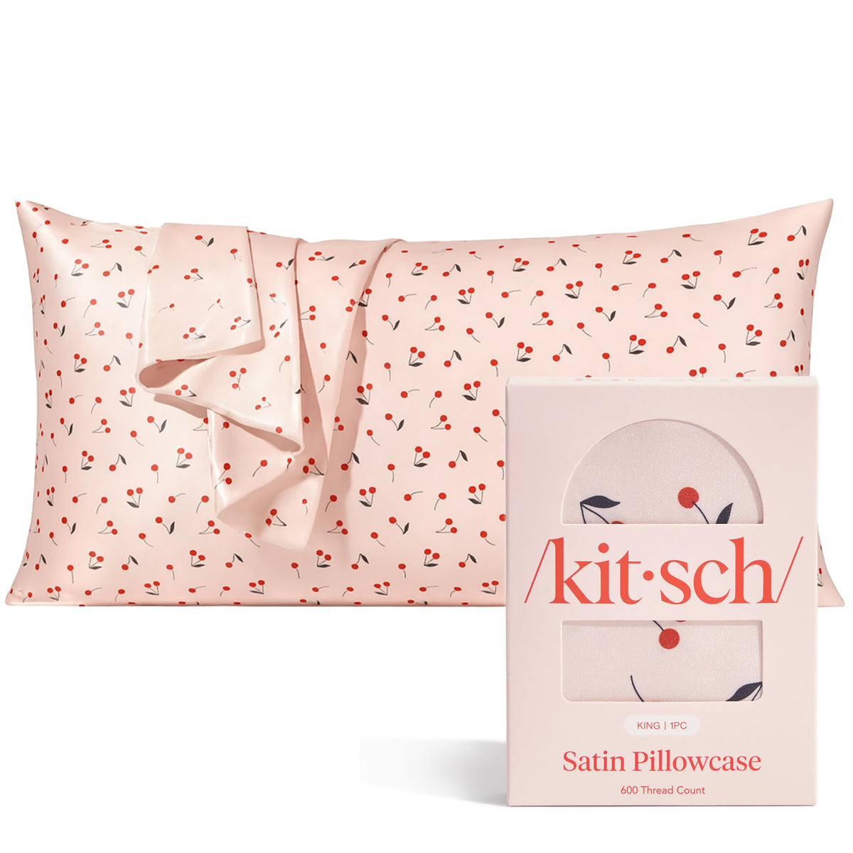 Kitsch Satin Pillowcase with Zipper - 2 pcs Standard Size, Aura