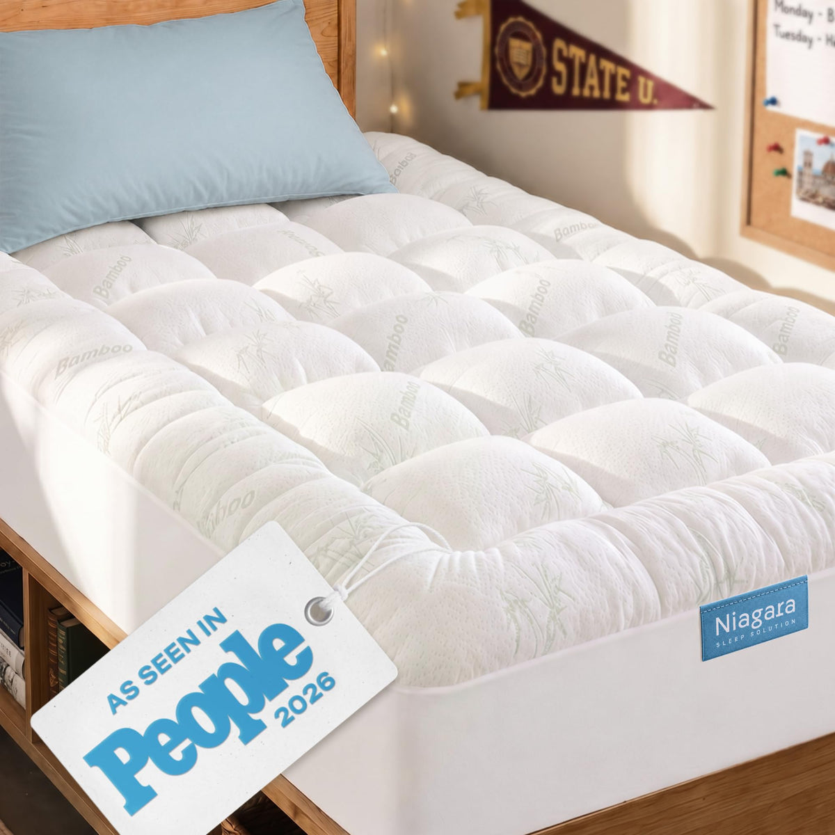 Niagara Sleep Solution Queen Ultra Soft Mattress Topper — Back Pain Relief