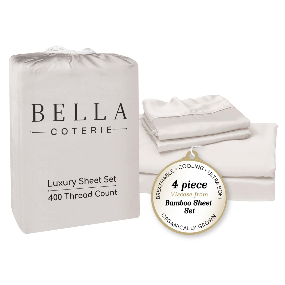 Bella Coterie Luxury Bamboo Viscose Queen Size Sheet Set