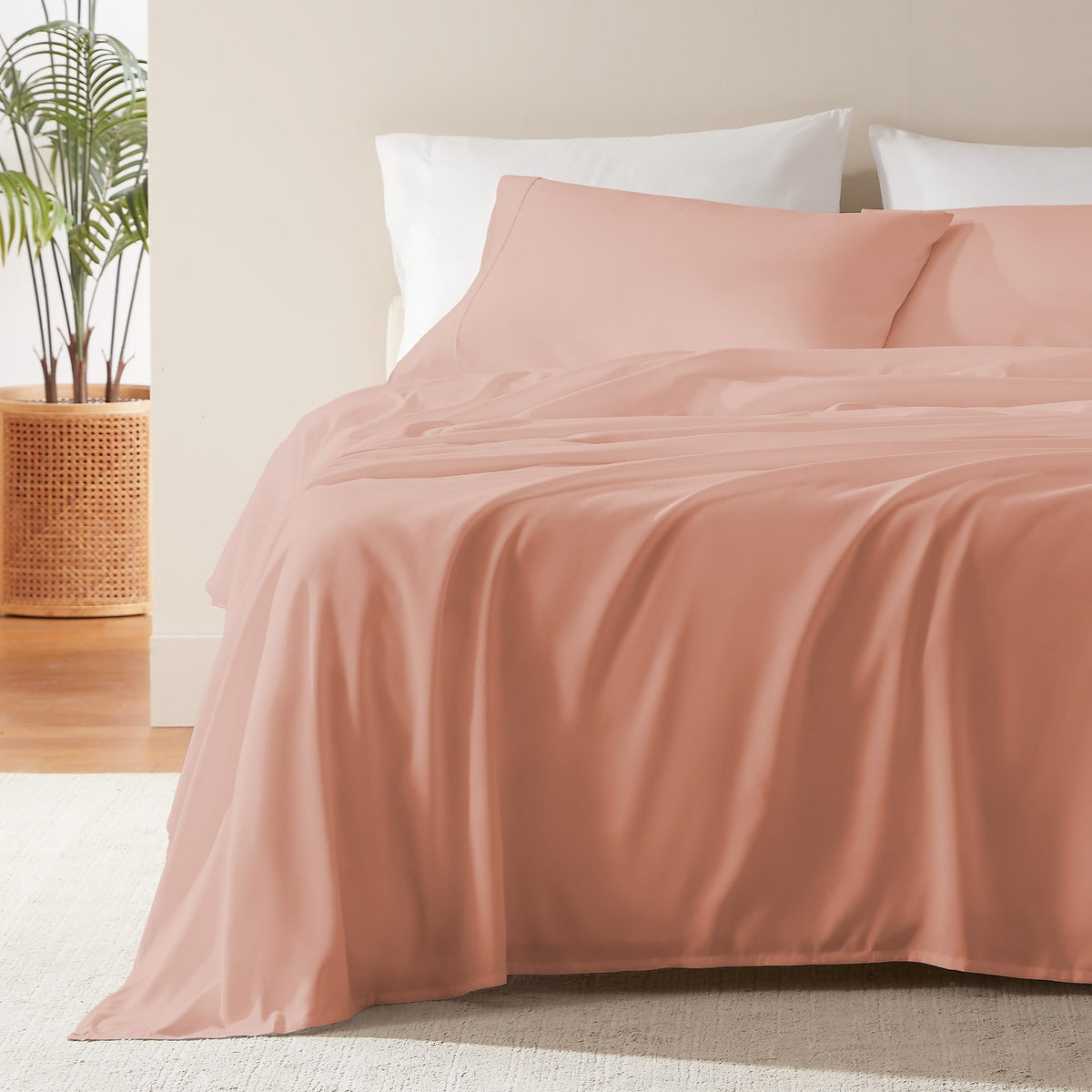 SLEEP ZONE Striped Cooling Queen Sheets Set - Fitted Flat Sheet & Pillowcase Sets 4 Piece - Super Soft Stripe Bed Sheet, Easy Care, Deep Pocket (Teal, Queen)