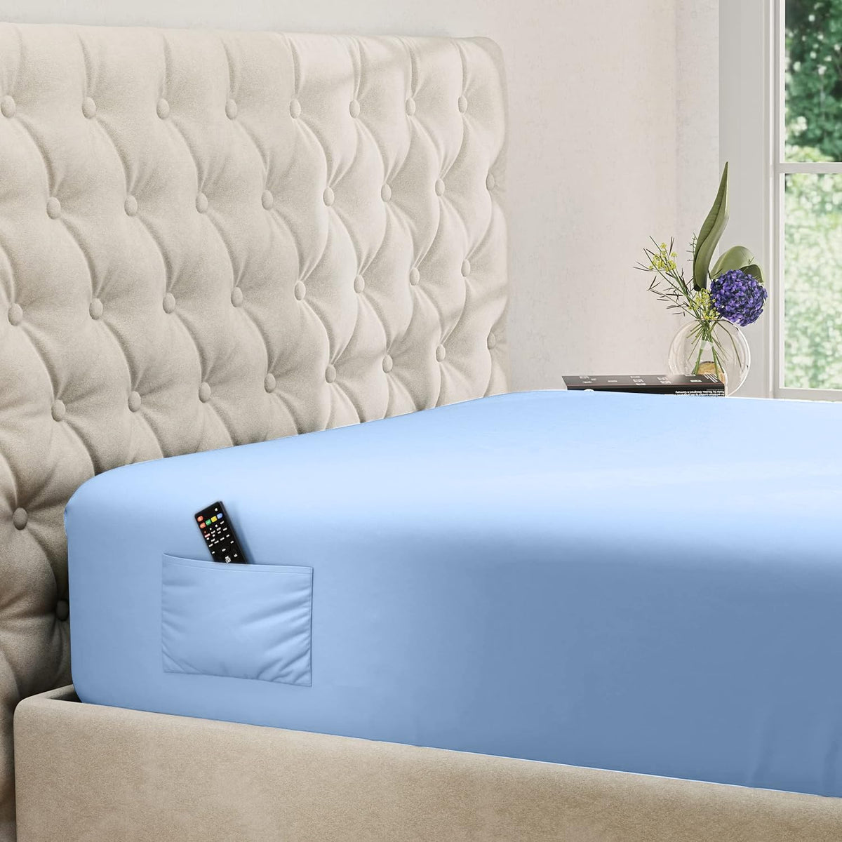 DREAMCARE King Fitted Sheet Only - Extra Deep Pocket Fitted Sheet - Fits up to 21 inch Mattress - Deep Pocket King Sheets - Hotel Luxury - Oeko-Tex Certified Sheets - (Grey)