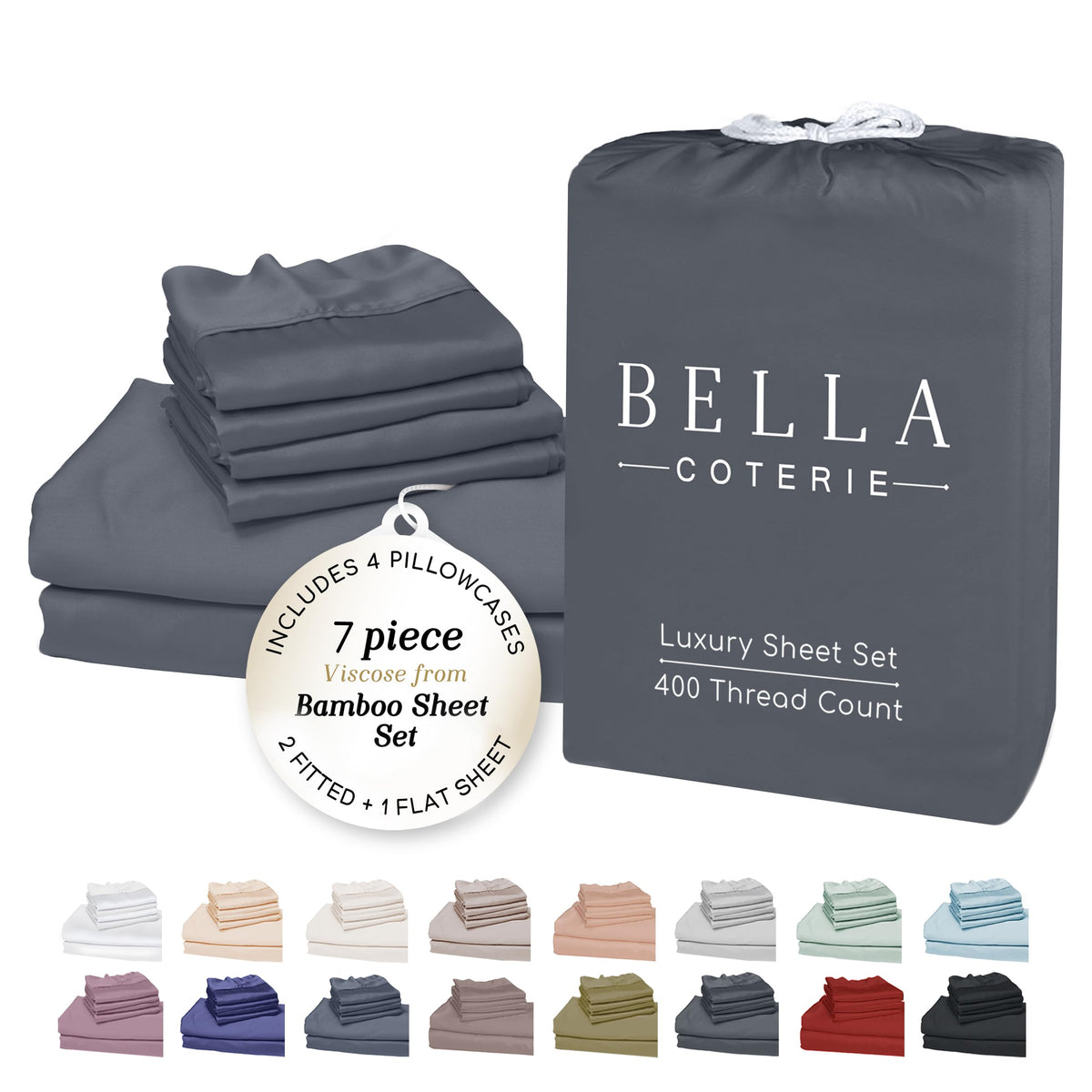 Bella Coterie Luxury Bamboo Viscose Queen Size Sheet Set