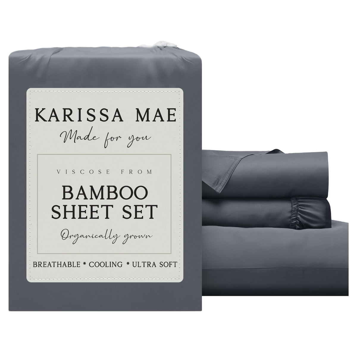 KARISSA MAE 7 Piece Luxury Bamboo Viscose Split King Sheets, FSC Certified