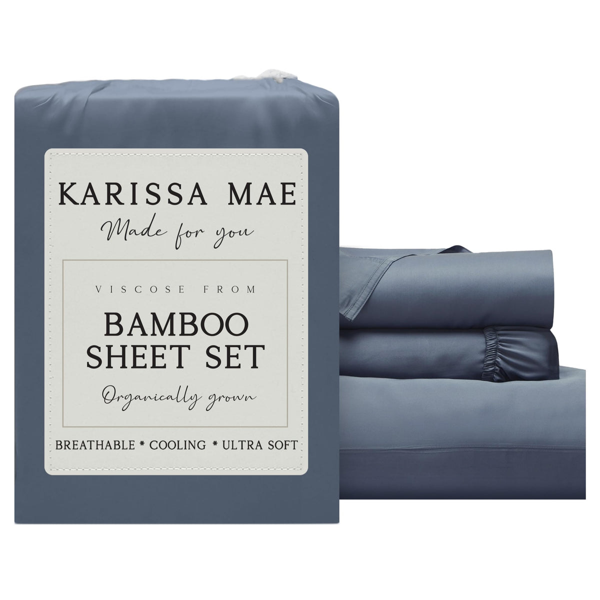 KARISSA MAE 7 Piece Luxury Bamboo Viscose Split King Sheets, FSC Certified