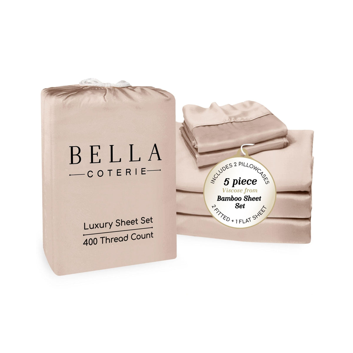 Bella Coterie Luxury Bamboo Viscose Queen Size Sheet Set