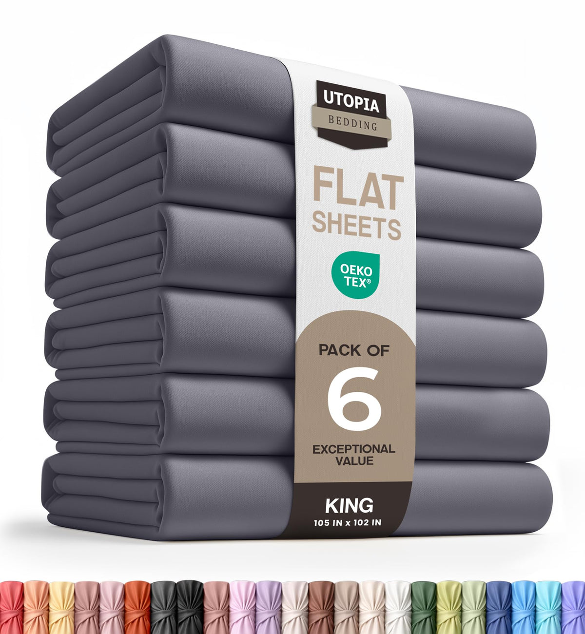 Twin Size Flat Sheet Only, Ultra Soft & Breathable Hotel Sheets, White