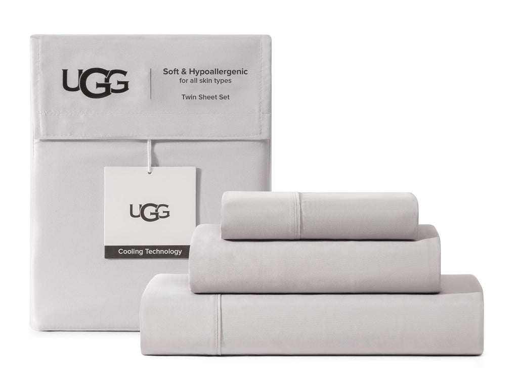 UGG Hedi King Size Sheets Set, Luxury Cooling Sheets, 4-Piece, Grey