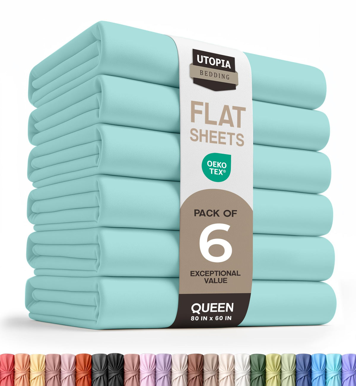 Twin Size Flat Sheet Only, Ultra Soft & Breathable Hotel Sheets, White
