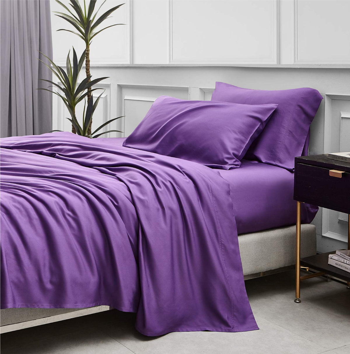 Bedsure PureWoven 100% Rayon Derived from Bamboo, King Size Sheets Set