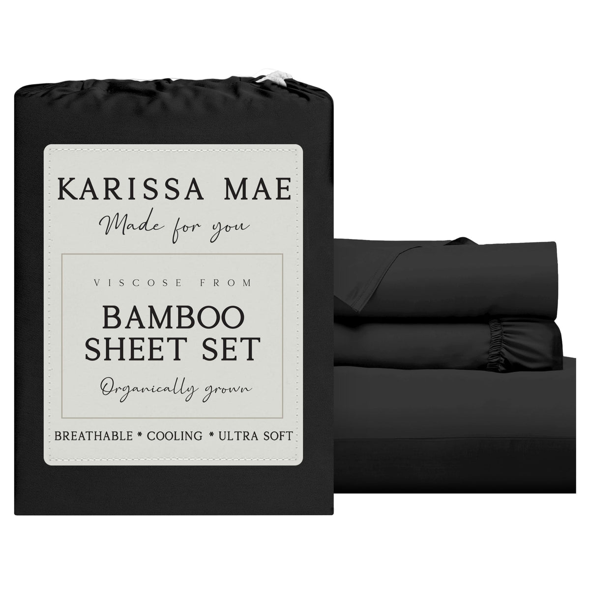 KARISSA MAE 7 Piece Luxury Bamboo Viscose Split King Sheets, FSC Certified