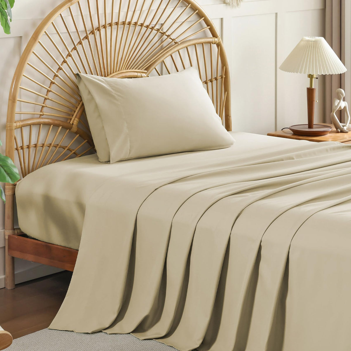 Full Size Sheet Sets, 4 Piece 15" Deep Pocket Full Sheet Set - White