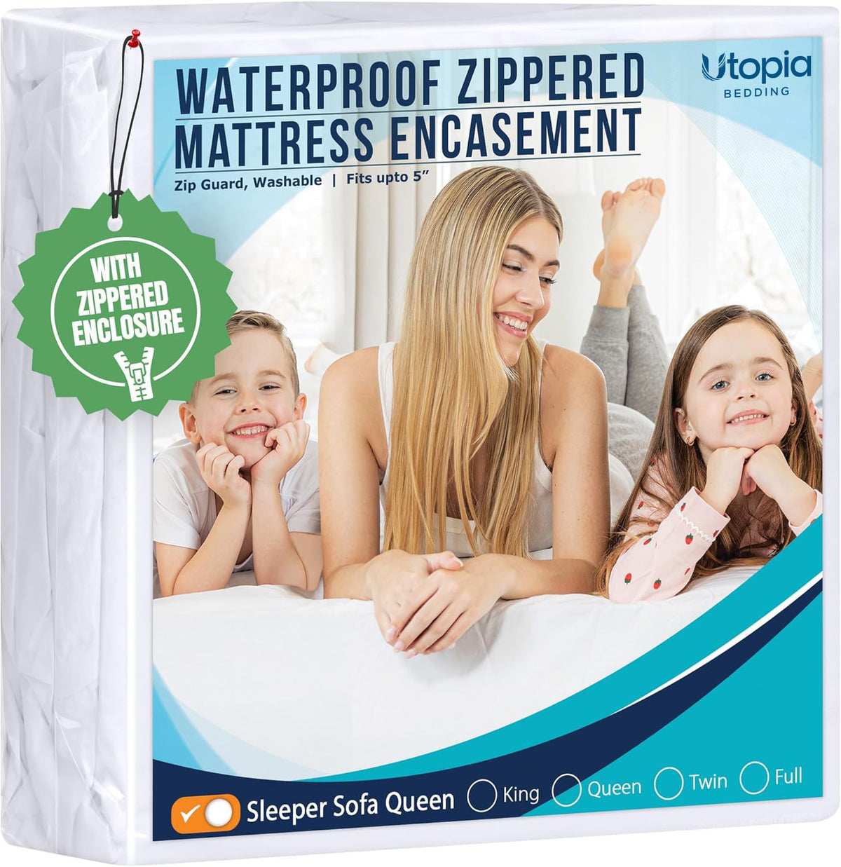 Utopia Bedding King Size Mattress Protector Zippered, 100% Waterproof
